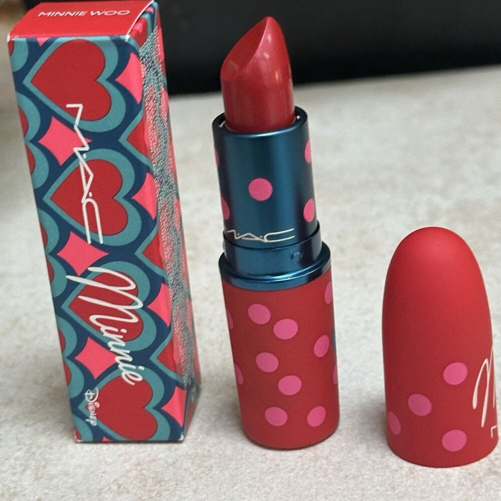 MAC M.A.C.  Disney Minnie Lustreglass  Red Minnie Woo Lipstick Limited Edition - Picture 2 of 9